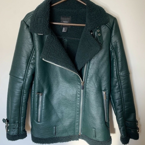 Forever 21 faux moto biker jacket